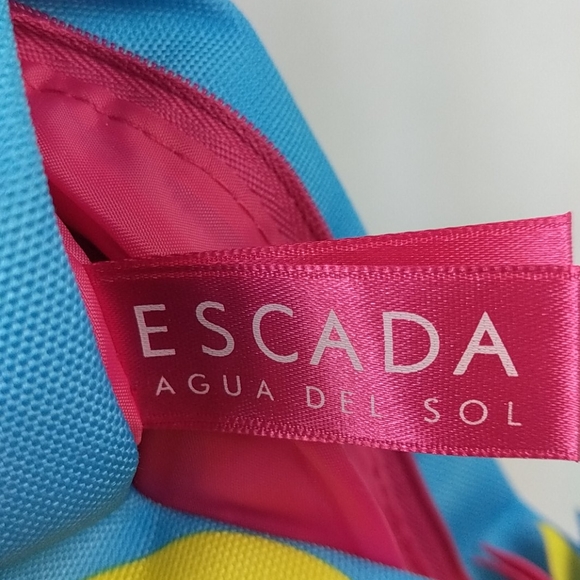 Escada small clutch/ makeup bag zipper blue beach - Picture 4 of 5